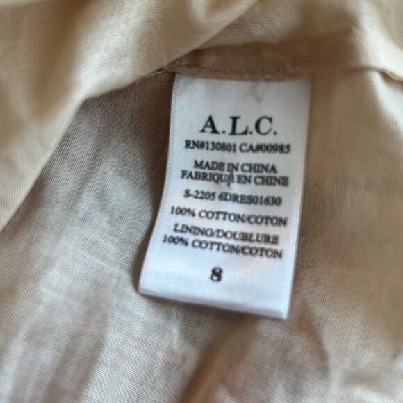 NWT A.L.C Luna Smocked Dress Nude Peach Multi Size 8 $ 495.00 - Picture 10 of 11